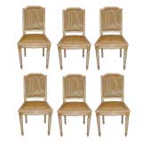 Antique 19th Century Set of Six Louis XVI Style Gold Gilt Chairs