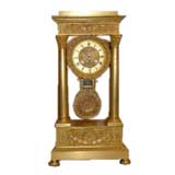 19th Century Charles X Gilt Bronze Portico Mantel Clock