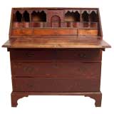 18TH C NORTHERN NEW ENGLAND DESK IN RED PAINT