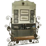 Antique Art Deco period wrought iron mirror.