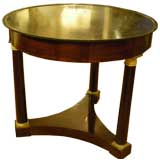 FRENCH EMPIRE PERIOD MAHOGANY CENTER TABLE WITH MARBLE TOP.