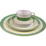 Vert pomme & Jaune Royal Limoges Service de table pour 10 personnes