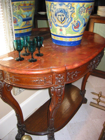 Pair Of Regence Style Oak Console Tables