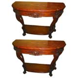 Pair Of Regence Style Oak Console Tables