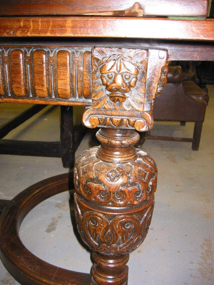 Elizabethan Revival Oak Refectory Table