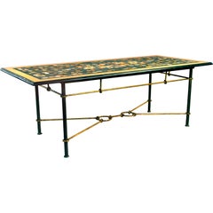 Italian Inlaid Marble and Gilt Iron Center Table