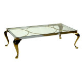 Circle Pattern Coffee Table with Cabriole Legs