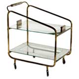 Vintage Two Tiered Bar Cart on Casters