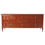 Harlequin Motif Credenza with Nine Drawers