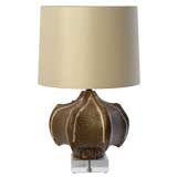 Vintage SALE!  Six-Point Art Pottery Gourd Lamp