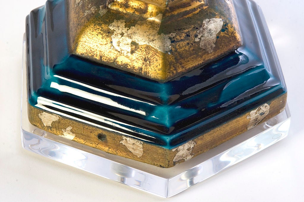 Stacked Hexagon Lamp on Acrylic Base