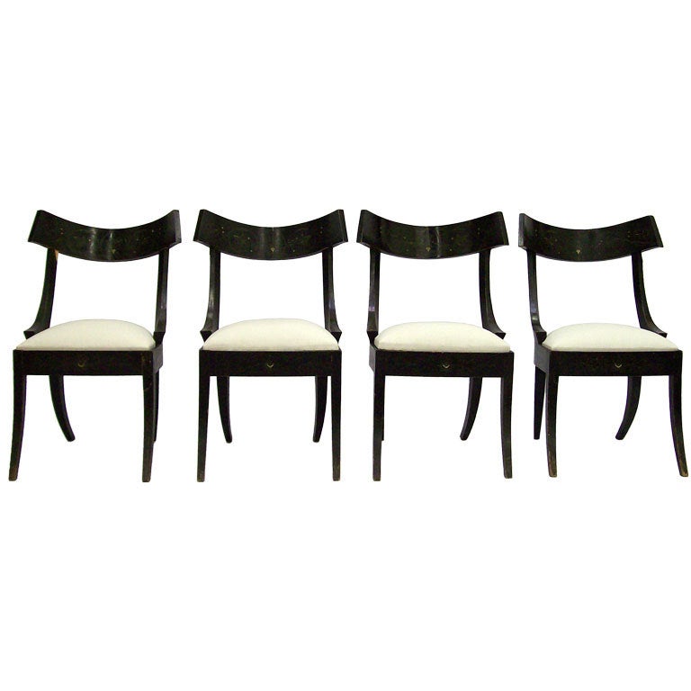 Set of Four Regency Klismos Chairs For Sale