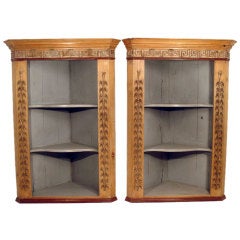 Antique Pair of English Corner Shelves