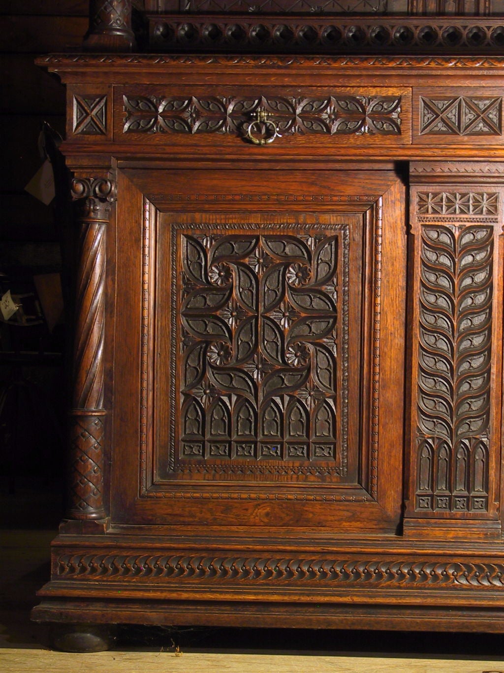 Carved Oak Hutch