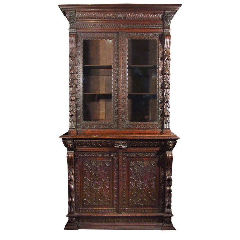 Victorian Carved Bookcase For Sale at 1stdibs
