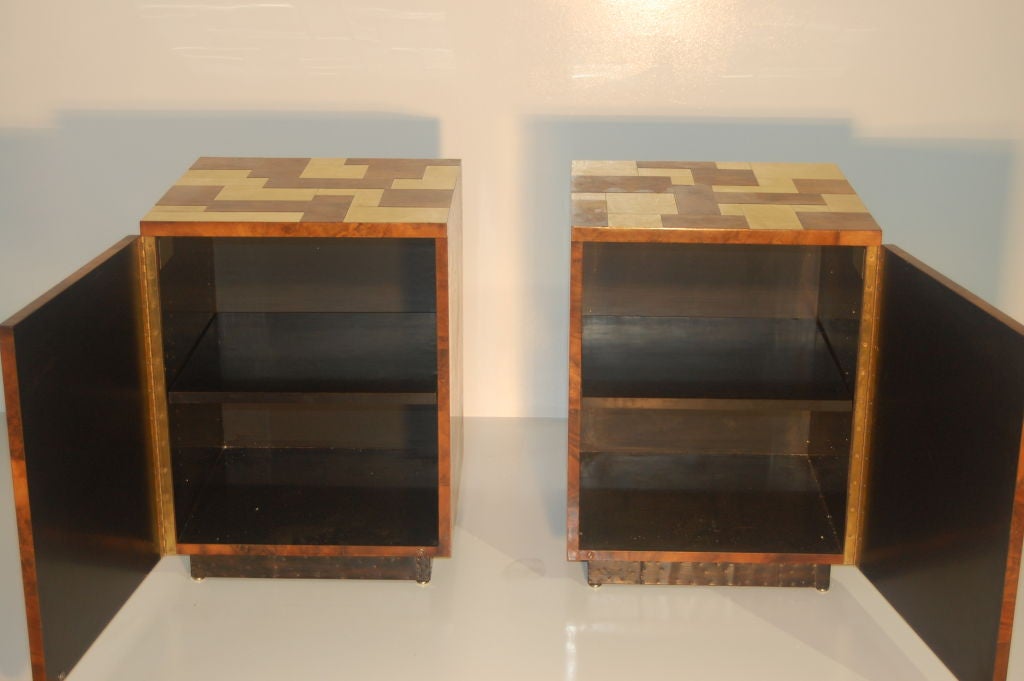 Paul Evans Pair of Signed Cabinets