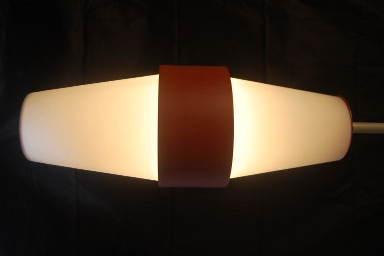 Mid-20th Century Glass and Metal Floor lamp , Arredoluce (attr)