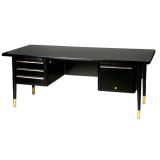 Large black lacquered desk