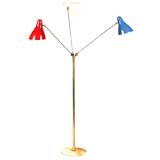 Tall standard lamp with three articulated lamps