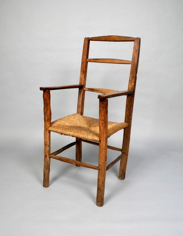 19th Century Rustic Fruitwood Armchair