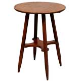 Antique Oak Arts 
Crafts Circular Lamp Table