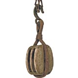 Large 19th Century Ships Block and Tackle