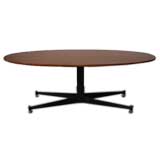 Black Iron and Mahogany  Veneer Oval Table by Ignazio Gardella