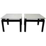 Pair of Ebonised Tables with Original Onyx Tops