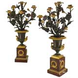 Pair of French Louis Phillipe bronze candelabra