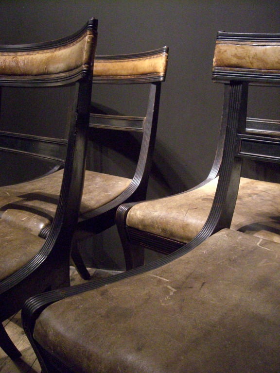 Set of four greek revival chairs