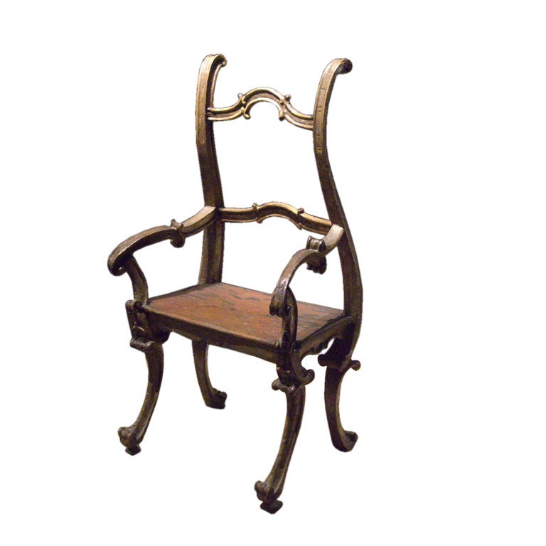 A Venetian baroque painted chair For Sale