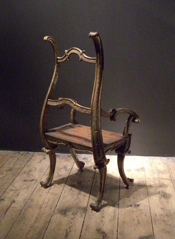 Italian A Venetian baroque painted chair For Sale