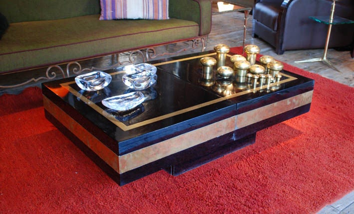 French lacquered cocktail table / cabinet