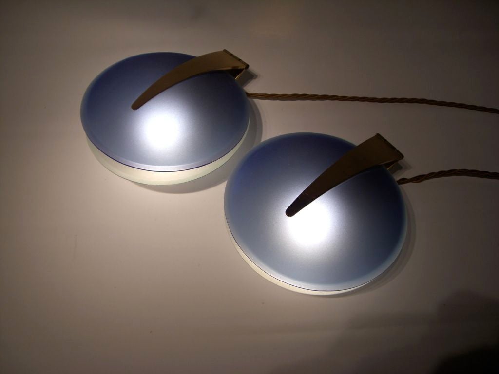 Mid-20th Century A Pair of Max Ingrand Oyster Lamps For Sale