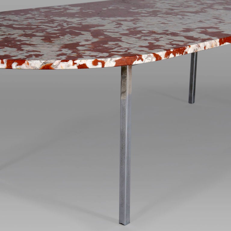 German Large Marble and Chrome Centre Table