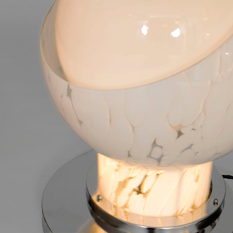 Chrome and Glass Table Lamp  by AV Mazzega