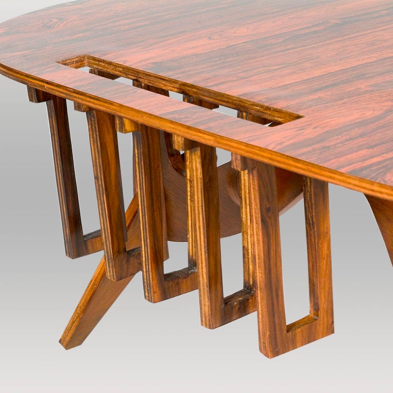 Rare and Unusual wood and formica occasional Table designed by Jose Zanine Caldas (known as 
