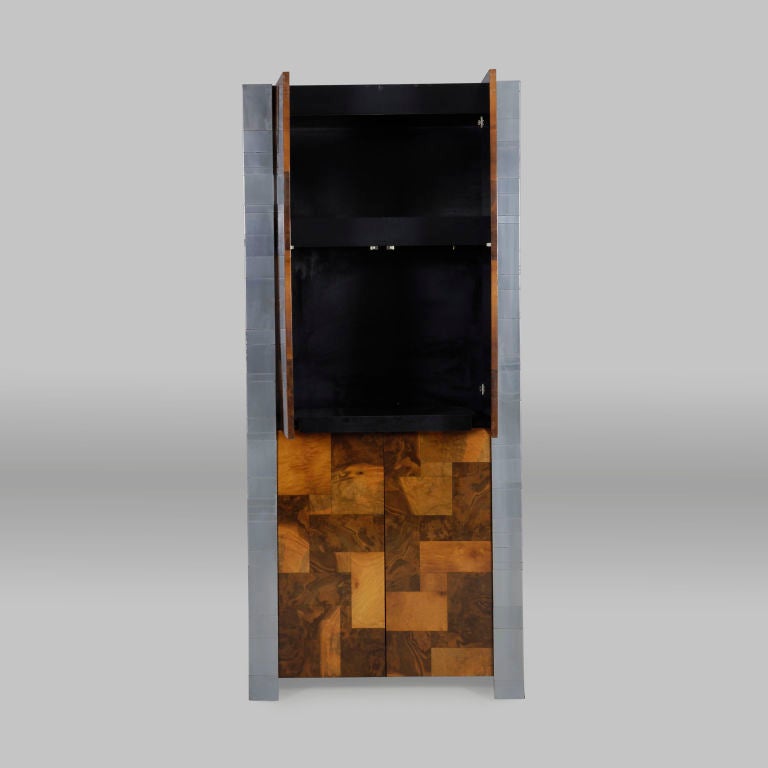 Pair of Burr Walnut Cabinets by Paul Evans
