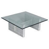 Set of 3 Aluminium & Glass `Radiator` Occasional Tables