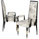 Pair of High Back Chairs by Dinucci,
