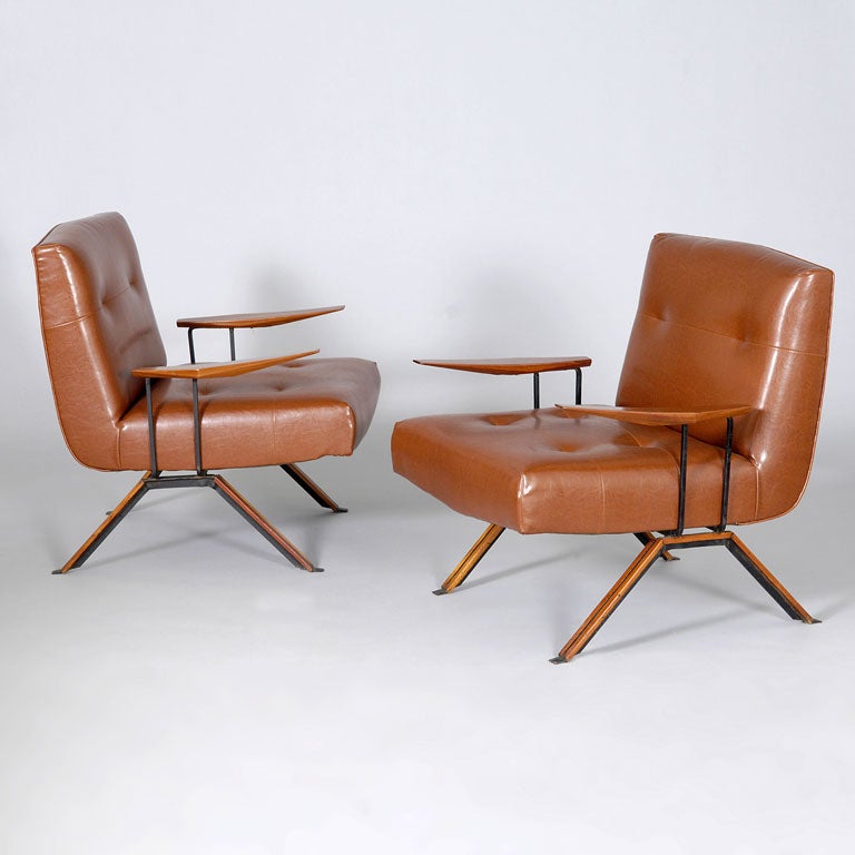 Pair of Arm Chairs by Percival Lafer at 1stDibs