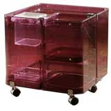 Used An Italian Square Purple Perspex Cocktail Bar on Castors