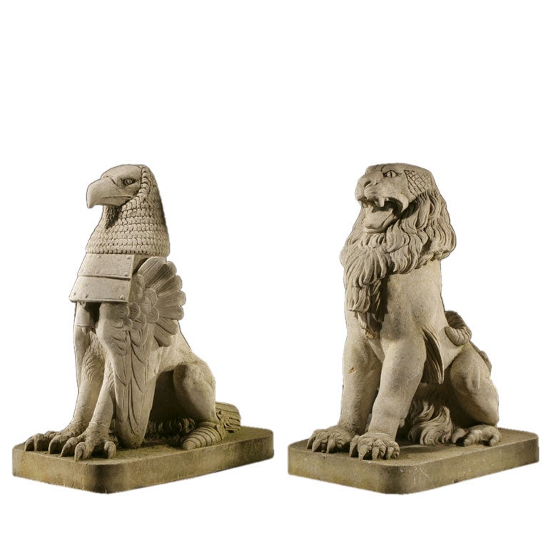 A Stone Hawk & Lion Chimera By Talisman