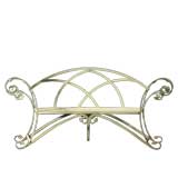 A Single Green Curved Wrought Iron Bench by Talisman