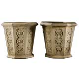 A Pair of Octagonal Reconstituted Stone Pots by Talisman