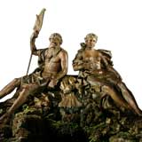 A French Cast Iron Fountain Group of Neptune & Amphitrite