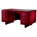 A French Red Metal Desk 1950s