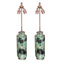 Pair of Oxidized Metal Table Lamps