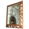 Carved Oak Frame Beveled Edge Mirror