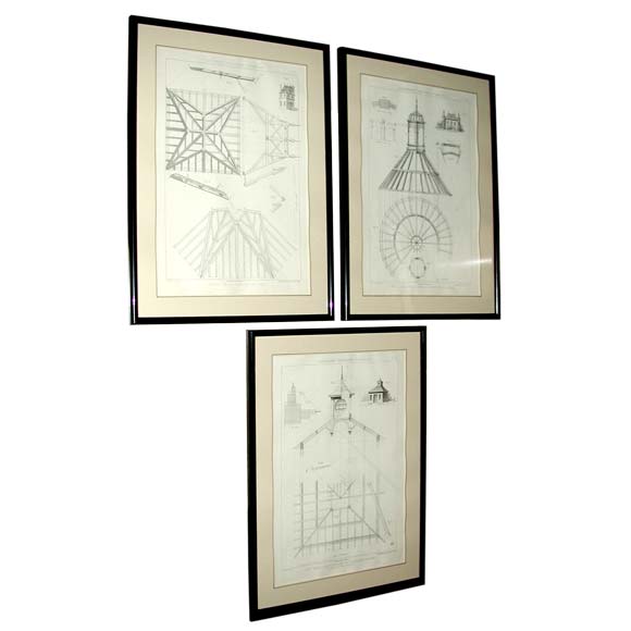 Set of Three Architectural Drawings For Sale at 1stDibs